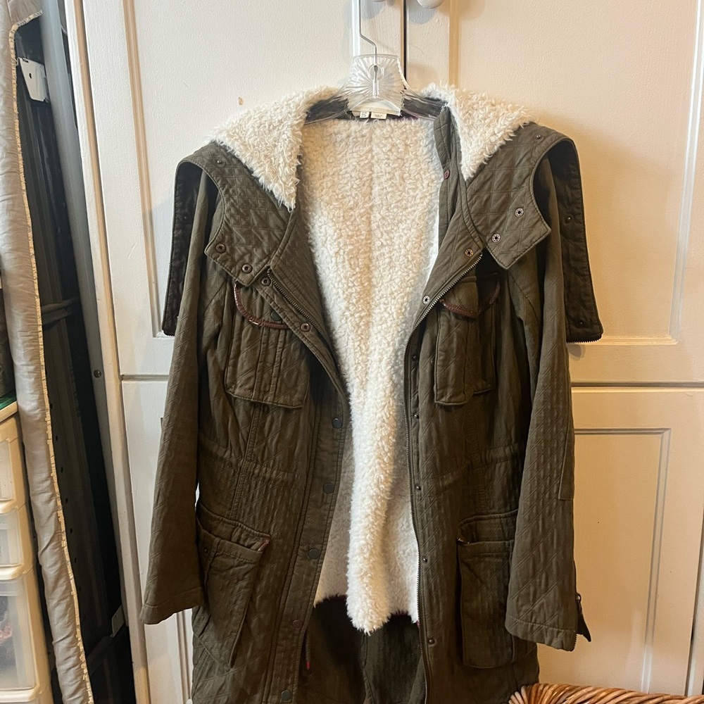 Women's Utility Jacket with Faux Fur Lining